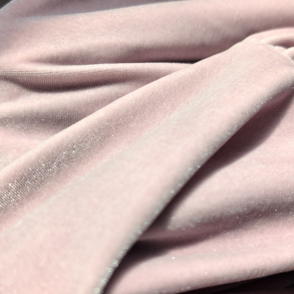 Madewell Mauve V-Neck Long Sleeve Velour Dress - Picture 9 of 9